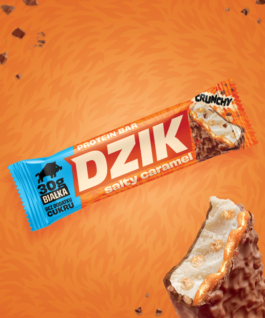 BATON PROTEINOWY SŁONY KARMEL DZIK®