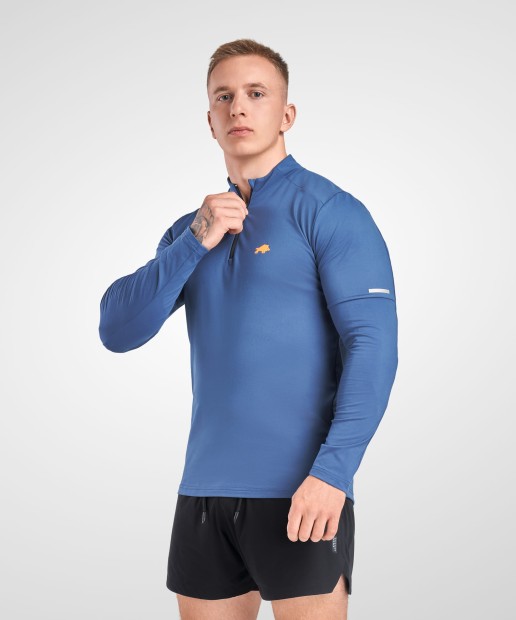 LONGSLEEVE HALF ZIP NIEBIESKI DZIK® PRO RUN