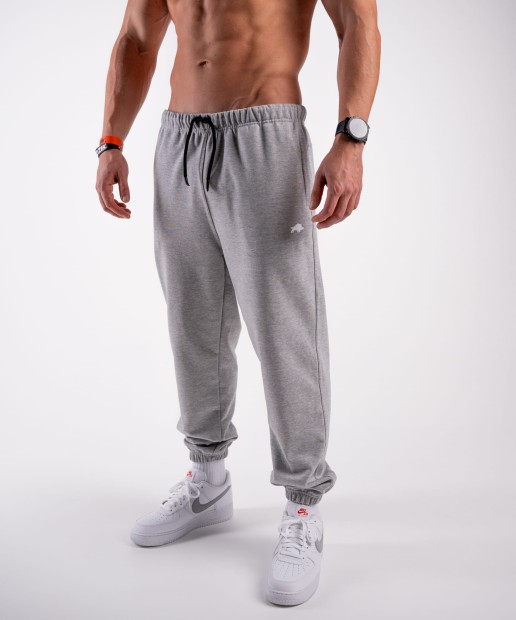 DZIK® BASIC SPODNIE DRESOWE OVERSIZE SZARY MELANŻ