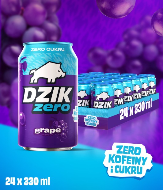 DZIK® ZERO GRAPE - 330 ML x 24 SZT.
