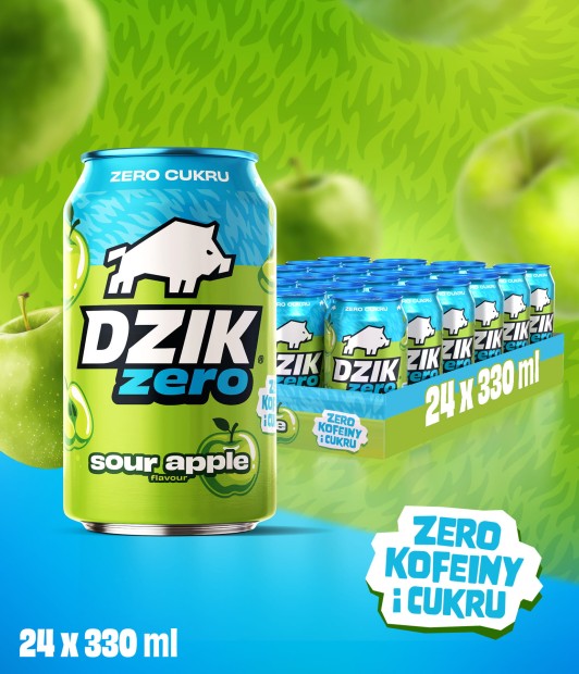 DZIK® ZERO SOUR APPLE - 330 ML x 24 SZT.