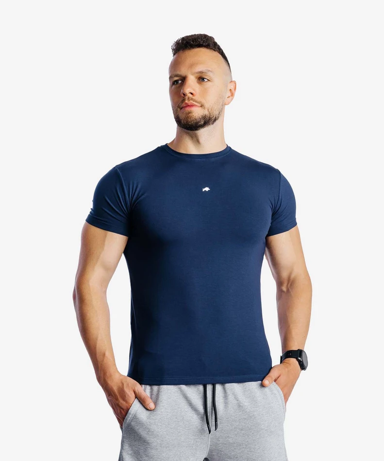 koszulka-slim-niebieska-navy-wk-dzik-basic-zdjecie-przod