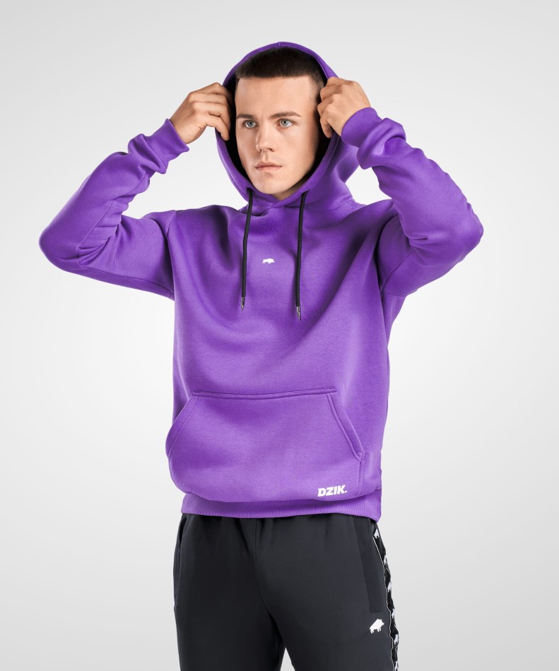 bluza-regular-ametyst-fioletowa-wk-dzik-basic-zdjecie-przod-z-kapturem-na-glowie