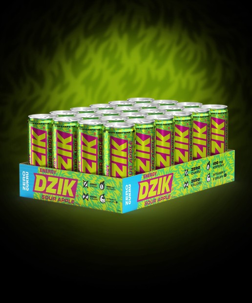 DZIK® ENERGY SOUR APPLE - 250 ML x 24 szt.