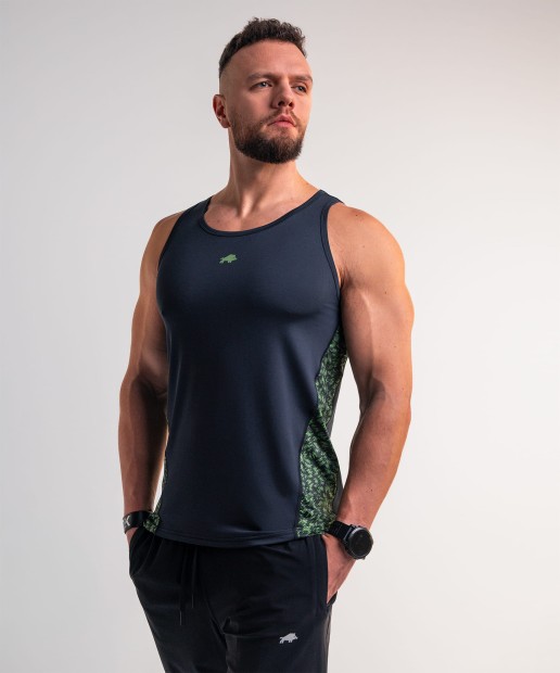 TANK TOP TRENINGOWY CZARNY RASTER DZIK® 