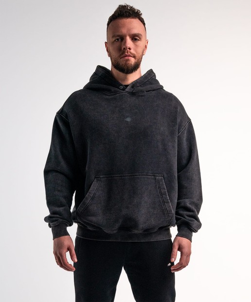 BLUZA OVERSIZE CZARNA POSTARZANA DZIK® 