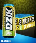 DZIK® ENERGY LEMON - 500 ML x 24 szt. - grafika zestawu z puszką na froncie