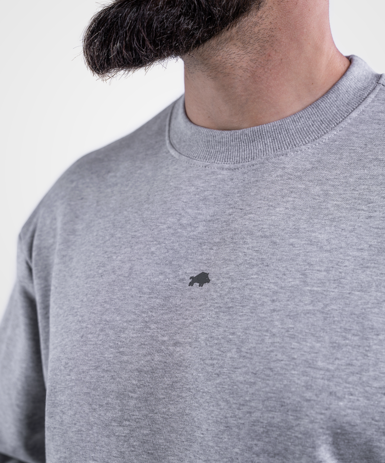 bluza-crewneck-szara-wk-dzikbluza-crewneck-szary-melanz-wk-dzik-basic-zdjecie-detal-przod