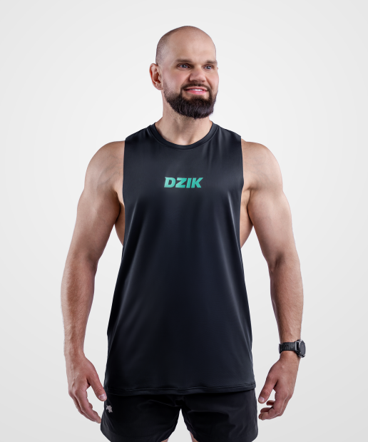 TANK TOP TRENINGOWY CZARNY DZIK®