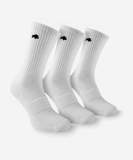 SKARPETY  BIAŁE Z HAFTEM 3-PAK DZIK® 
