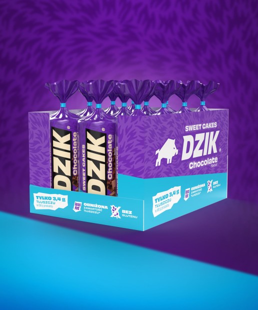 WAFLE RYŻOWO-KUKURYDZIANE CZEKOLADOWE DZIK® - 12 SZT.