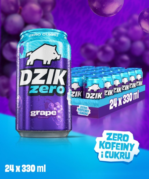 DZIK® ZERO GRAPE - 330 ML x 24 SZT.
