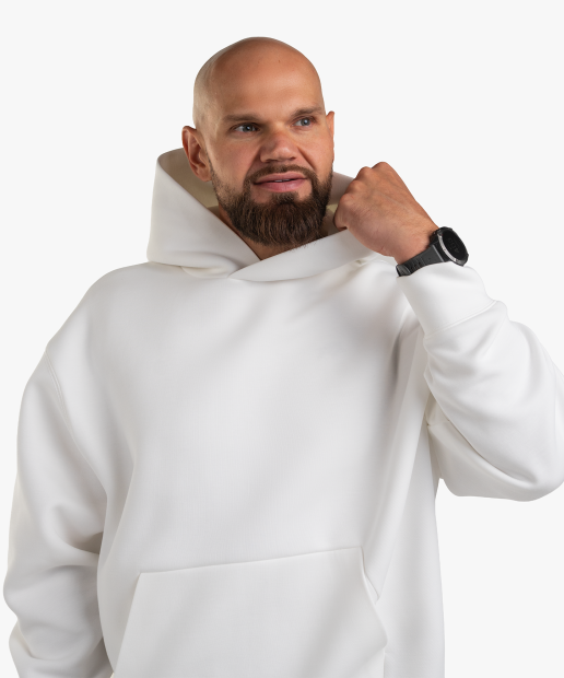 BLUZA INTERLOCK OVERSIZE BIAŁA DZIK® 