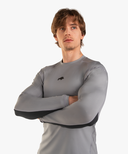 LONGSLEEVE Z PERFORACJĄ SLIM SZARY DZIK® 