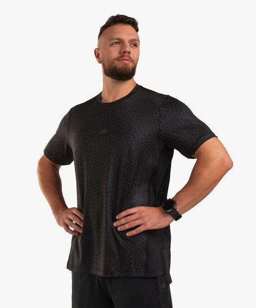 KOSZULKA Z PERFORACJĄ OVERSIZE CZARNA DZIK® 