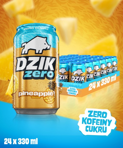 DZIK® ZERO PINEAPPLE - 330 ML x 24 SZT.