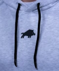CORE HOODIE REGULAR HEATHER GRAY - zdjecie detal logo
