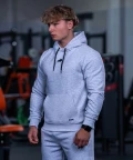 CORE HOODIE REGULAR HEATHER GRAY - zdjecie front