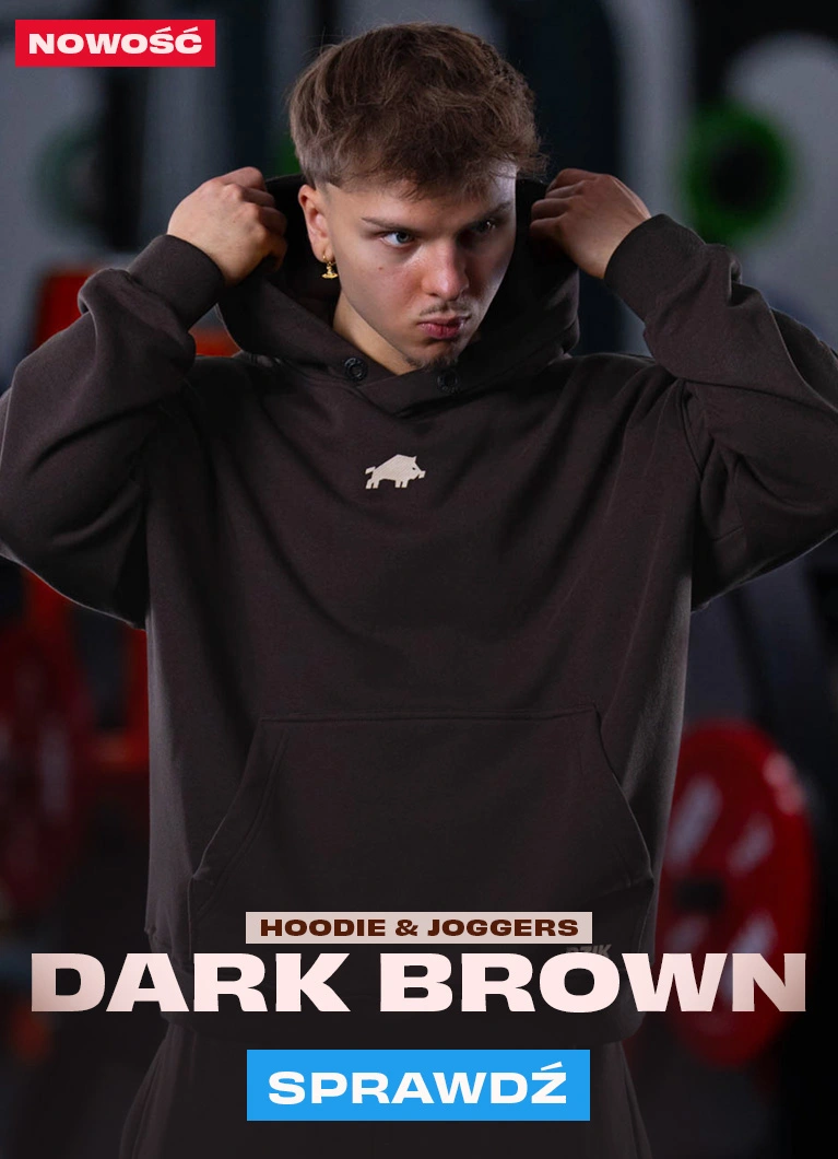 Zdjęcie modela w bluzie Core Hoodie Oversize Dark Brown