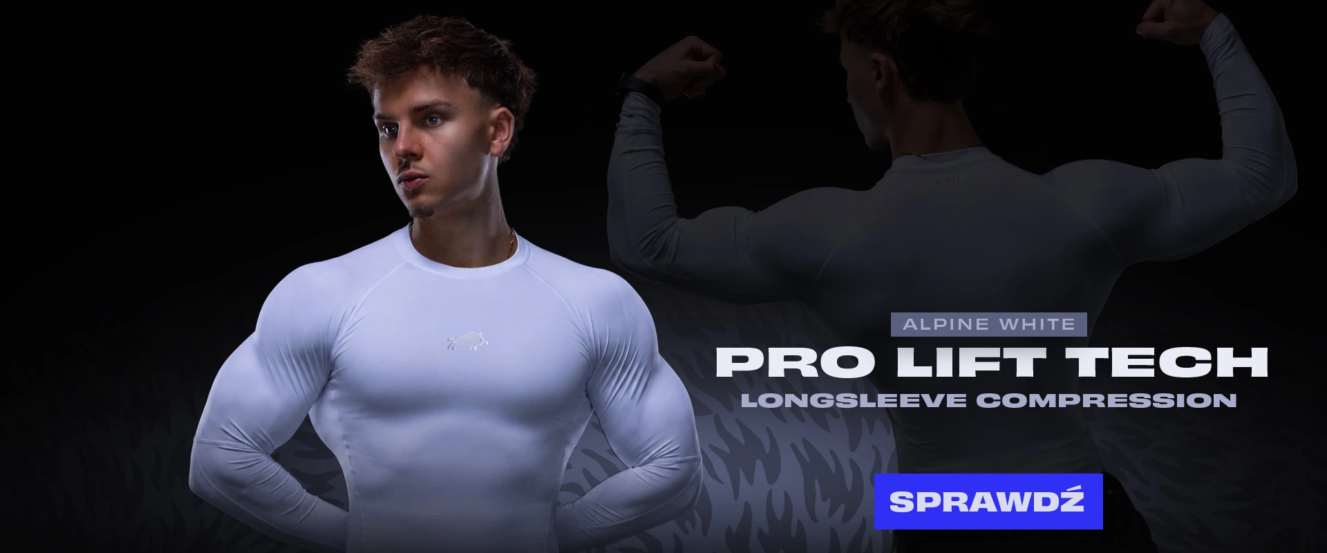 zdjęcie produktu  Pro lift longsleeve compression Alpine White na modelu