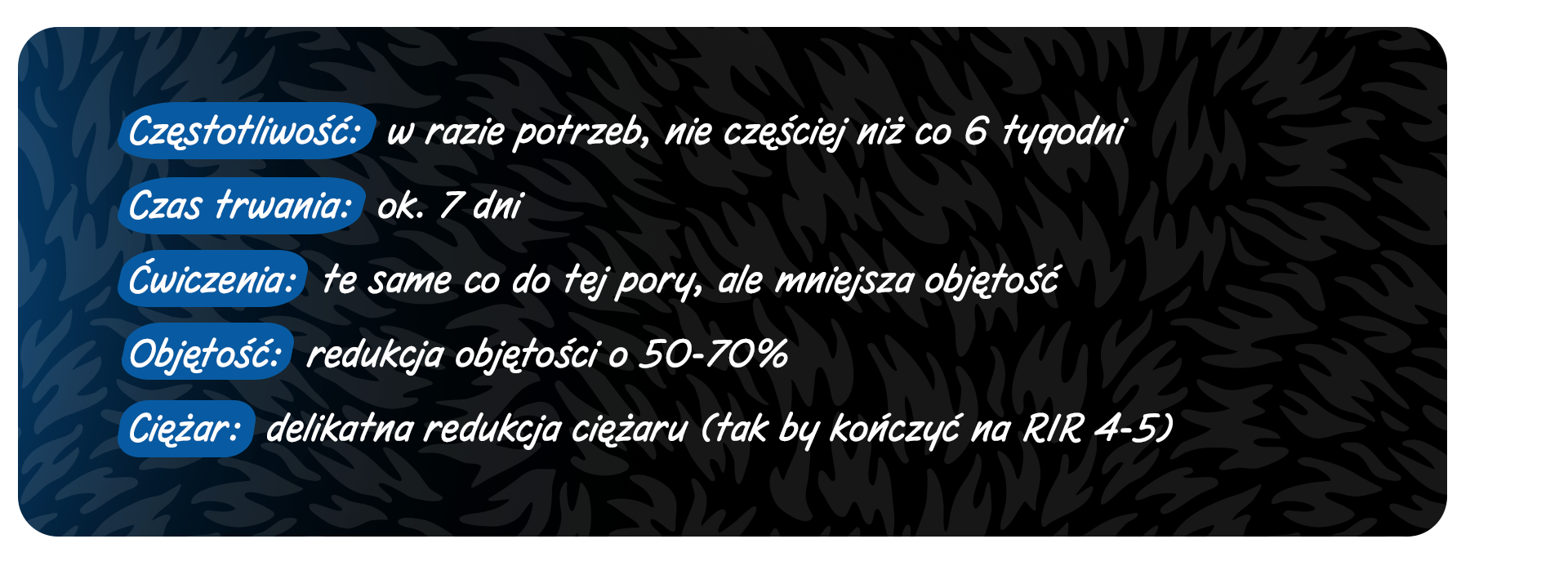 Zdjęcie przedstawiające podsumowanie treningu deload