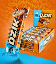 zdjęcie pudełka batonów o smaku Salted Caramel